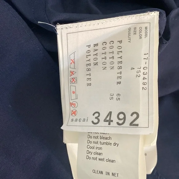 Sacai 3492 fabulous top/tunic/dress blue with unique embroidery, size L - Picture 10 of 15